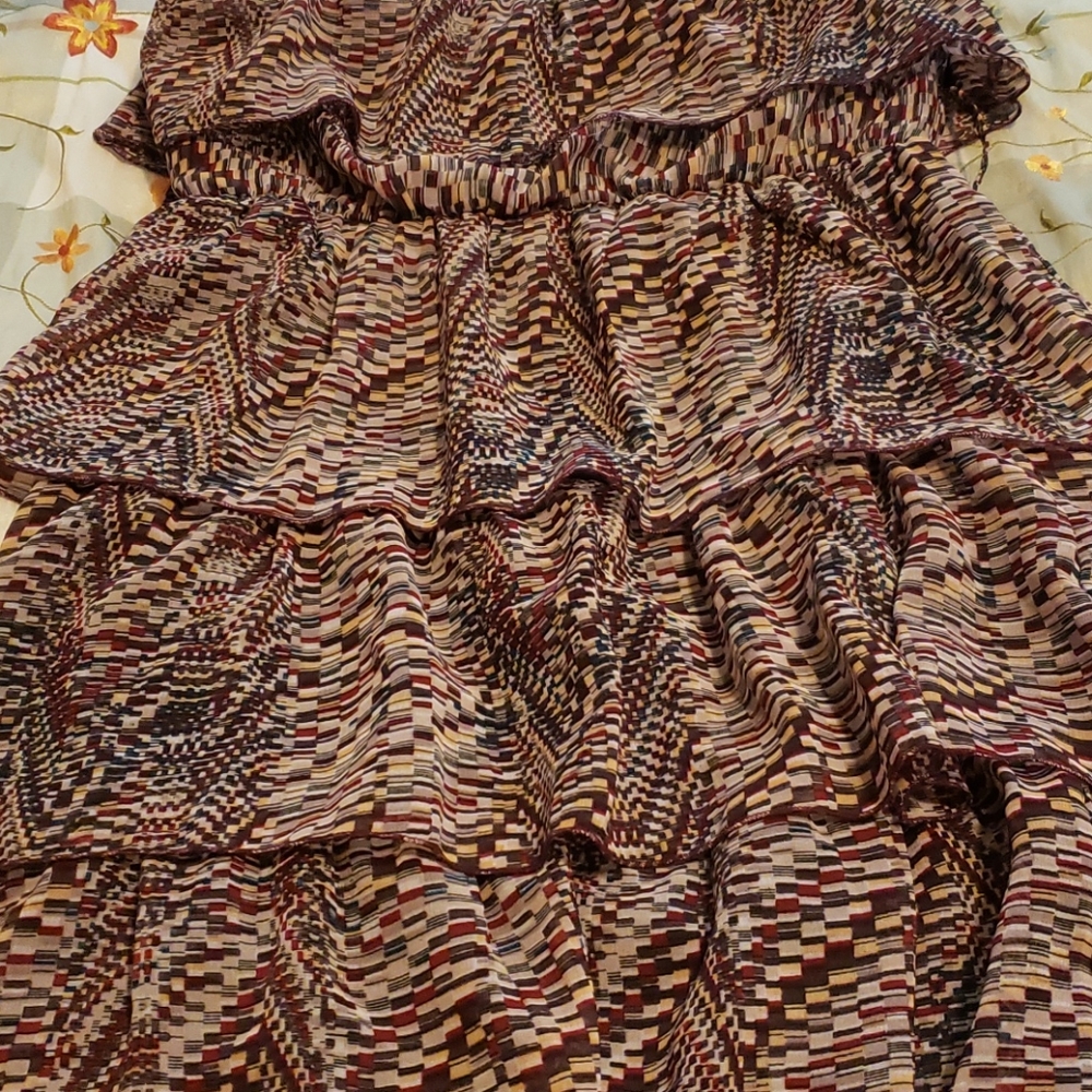 Multicolor layered skirt